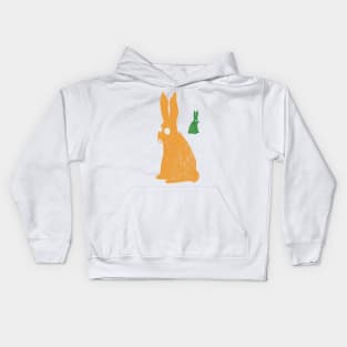 Rabbits Yellow and Green Kids Hoodie